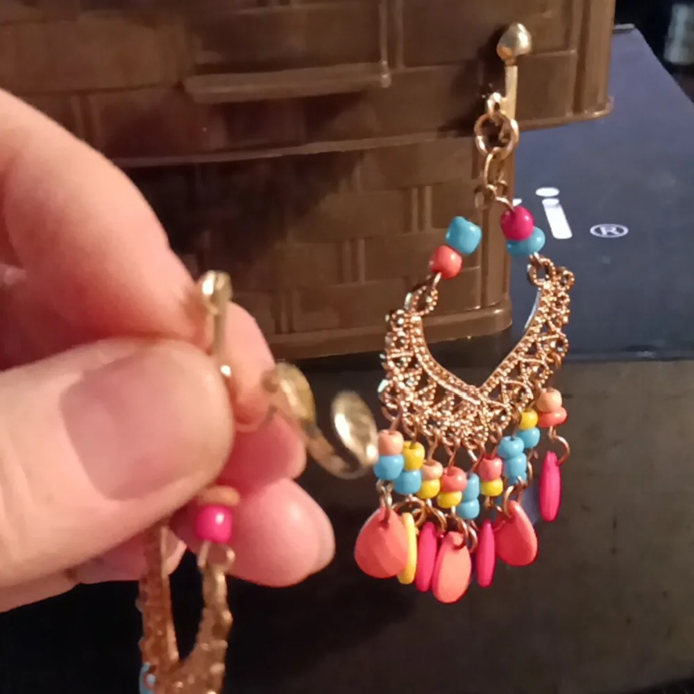 Paparazzi Gold Pink Chandelier Earrings - Picture 5 of 5